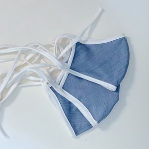 3 pack reusable face masks 100% cotton chambray
